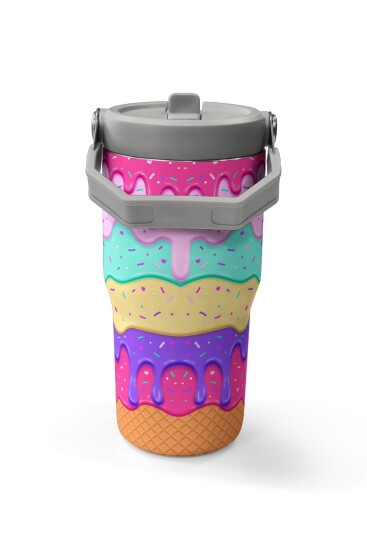 Coral High Dondurma Desenli Katlanır Ağızlıklı Çelik Termos 600 ml 38907 - 5