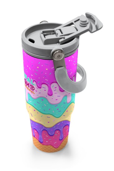 Coral High Dondurma Desenli Pipetli ve Direkt İçim Çelik Termos 900 ml 38741 - 3