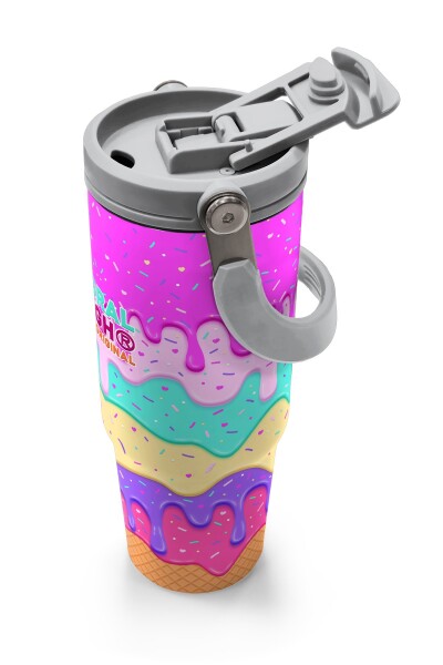 Coral High Dondurma Desenli Pipetli ve Direkt İçim Çelik Termos 900 ml 38741 - 3