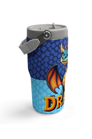 Coral High Dragon Desenli Katlanır Ağızlıklı Çelik Termos 600 ml 38903 - 4