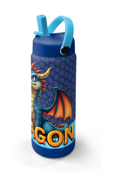Coral High Dragon Desenli Katlanır Ağızlıklı Çelik Termos 650 ml 38313 - 2