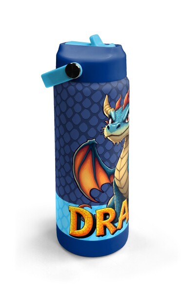 Coral High Dragon Desenli Katlanır Ağızlıklı Çelik Termos 650 ml 38313 - 3