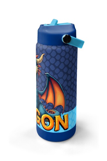 Coral High Dragon Desenli Katlanır Ağızlıklı Çelik Termos 650 ml 38313 - 4