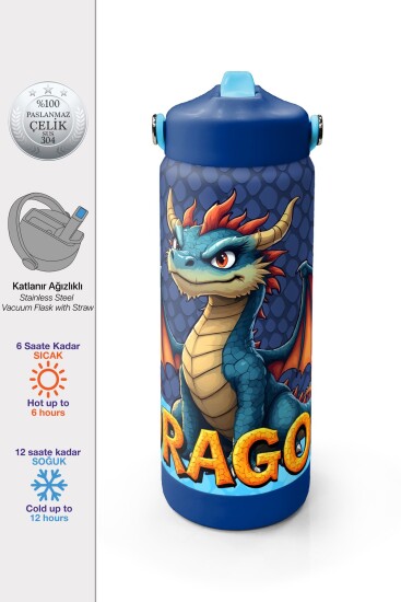 Coral High Dragon Desenli Katlanır Ağızlıklı Çelik Termos 650 ml 38313 - 1