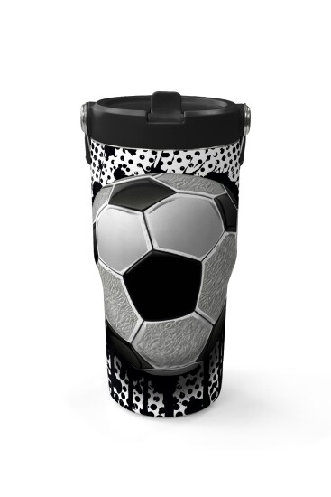 Coral High Futbol Desenli Katlanır Ağızlıklı Çelik Termos 600 ml 38922 - 2
