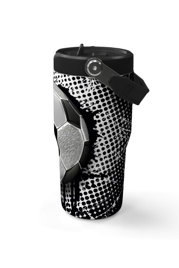 Coral High Futbol Desenli Katlanır Ağızlıklı Çelik Termos 600 ml 38922 - 6