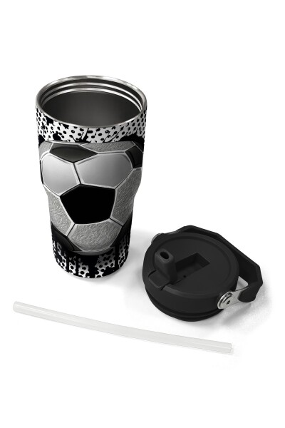Coral High Futbol Desenli Katlanır Ağızlıklı Çelik Termos 600 ml 38922 - 7