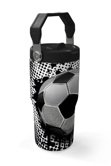 Coral High Futbol Desenli Katlanır Ağızlıklı Çelik Termos 600 ml 38922 - 3