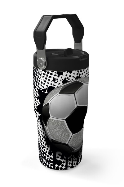 Coral High Futbol Desenli Katlanır Ağızlıklı Çelik Termos 600 ml 38922 - 3