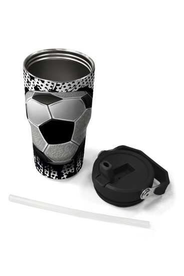 Coral High Futbol Desenli Katlanır Ağızlıklı Çelik Termos 600 ml 38922 - 7