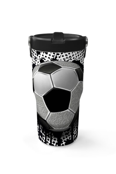 Coral High Futbol Desenli Katlanır Ağızlıklı Çelik Termos 600 ml 38922 - 2