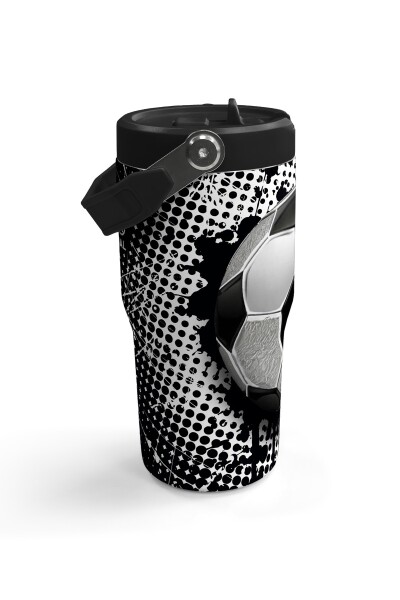 Coral High Futbol Desenli Katlanır Ağızlıklı Çelik Termos 600 ml 38922 - 4