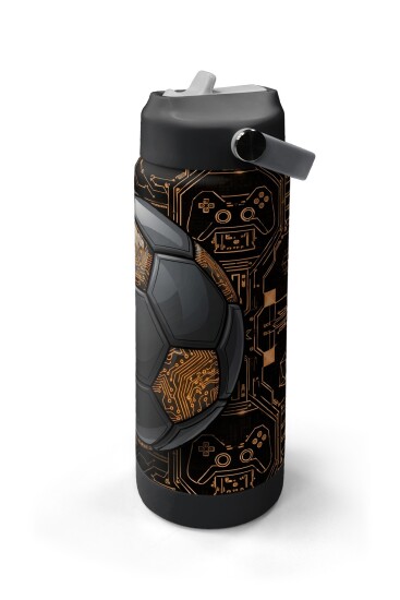 Coral High Futbol Desenli Katlanır Ağızlıklı Çelik Termos 650 ml 38317 - 4