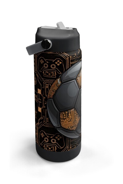 Coral High Futbol Desenli Katlanır Ağızlıklı Çelik Termos 650 ml 38317 - 3