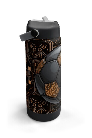 Coral High Futbol Desenli Katlanır Ağızlıklı Çelik Termos 650 ml 38317 - 3