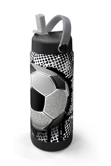 Coral High Futbol Desenli Katlanır Ağızlıklı Çelik Termos 650 ml 38390 - 2