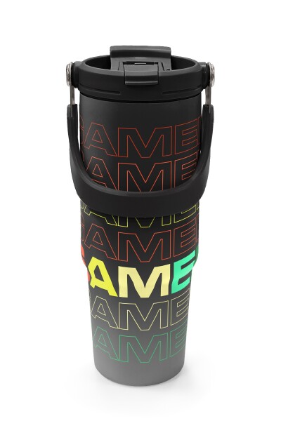 Coral High Gamer Desenli Pipetli ve Direkt İçim Çelik Termos 900 ml 38744 - 7
