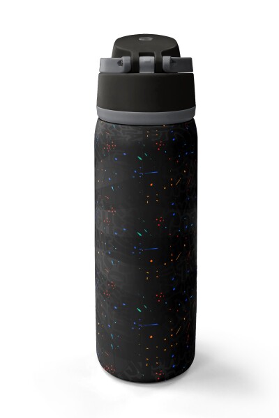 Coral High Gri Basketbol Desenli Pipetli ve Direkt İçim Çelik Termos 800 ml 38532 - 6