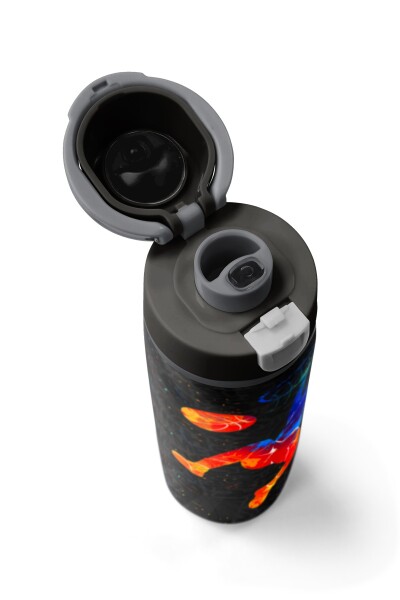 Coral High Gri Basketbol Desenli Pipetli ve Direkt İçim Çelik Termos 800 ml 38532 - 7