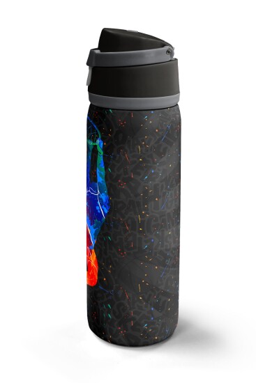 Coral High Gri Basketbol Desenli Pipetli ve Direkt İçim Çelik Termos 800 ml 38532 - 5