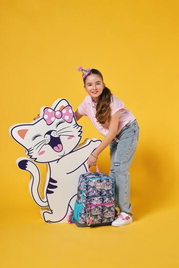 Coral High Gri Kedi Desenli 3’lü Okul Çanta Seti SET0123638 - 7