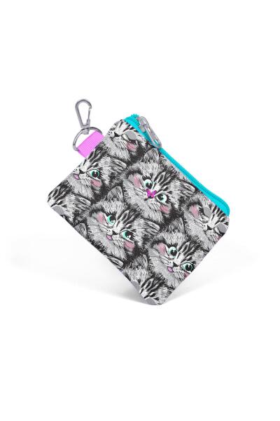 Coral High Gri Kedi Desenli Bozuk Para Çantası 21907 - 3