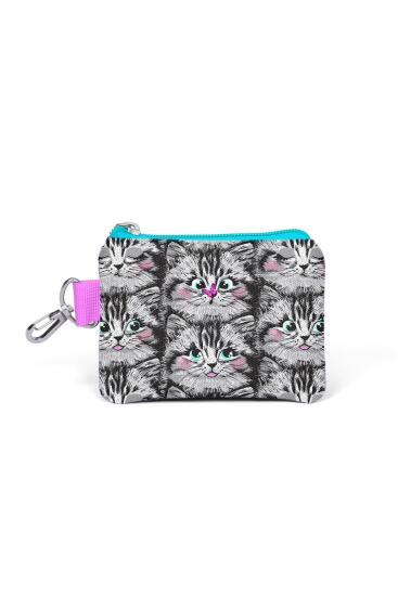 Coral High Gri Kedi Desenli Bozuk Para Çantası 21907 - Coral High