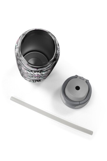 Coral High Gri Kedi Desenli Pipetli ve Direkt İçim Çelik Termos 800 ml 38527 - 8