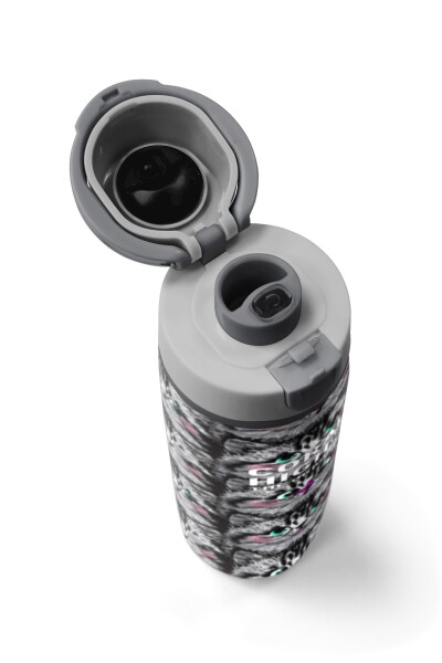 Coral High Gri Kedi Desenli Pipetli ve Direkt İçim Çelik Termos 800 ml 38527 - 7