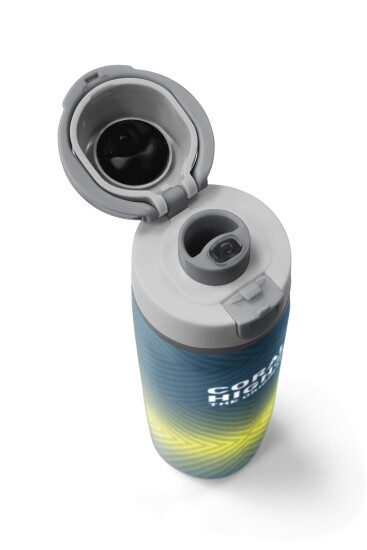 Coral High Gri Sarı Geometrik Desenli Pipetli ve Direkt İçim Çelik Termos 800 ml 38585 - 7