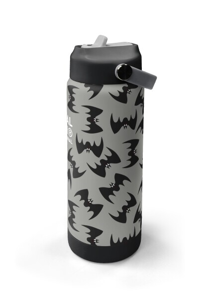 Coral High Gri Siyah Yarasa Desenli Katlanır Ağızlıklı Çelik Termos 650 ml 38326 - 4