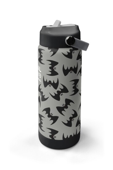 Coral High Gri Siyah Yarasa Desenli Katlanır Ağızlıklı Çelik Termos 650 ml 38326 - 4