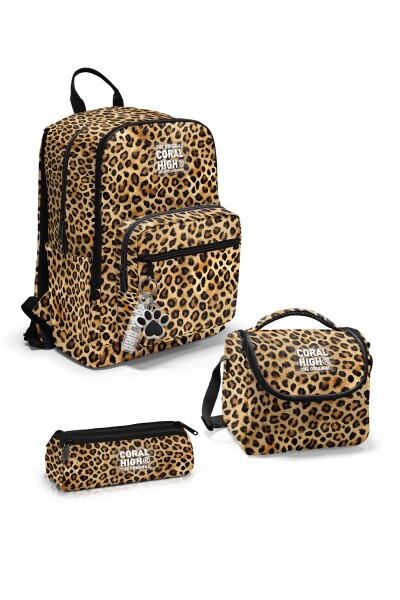 Coral High Kahverengi Leopar Desenli 3’lü Okul Çanta Seti SET0123681 - 1