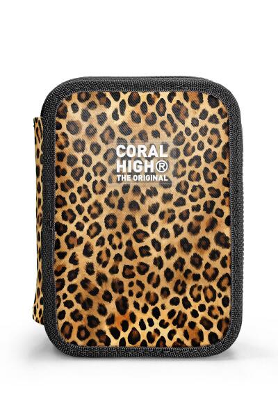 Coral High Kahverengi Leopar Desenli Çift Katlı Kalem Çanta 11147 - 10