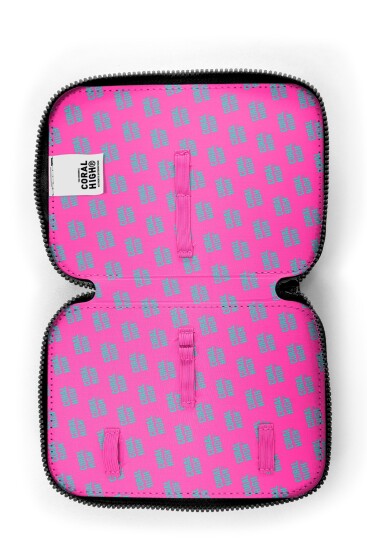 Coral High Kahverengi Leopar Desenli Çift Katlı Kalem Çanta 11147 - 5