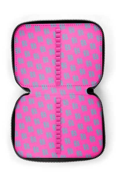 Coral High Kahverengi Leopar Desenli Çift Katlı Kalem Çanta 11147 - 6