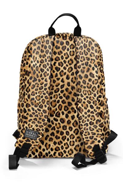 Coral High Kahverengi Leopar Desenli Okul Sırt Çantası 23681 - 2