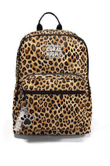 Coral High Kahverengi Leopar Desenli Okul Sırt Çantası 23681 - 6