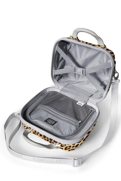 Coral High Kahverengi Leopar Desenli Omuz Askılı PC Makyaj Çantası 16844 - 4