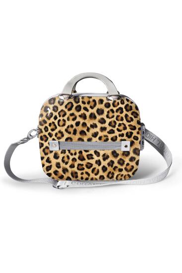 Coral High Kahverengi Leopar Desenli Omuz Askılı PC Makyaj Çantası 16844 - 5