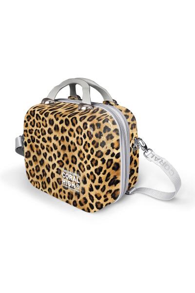 Coral High Kahverengi Leopar Desenli Omuz Askılı PC Makyaj Çantası 16844 - 7
