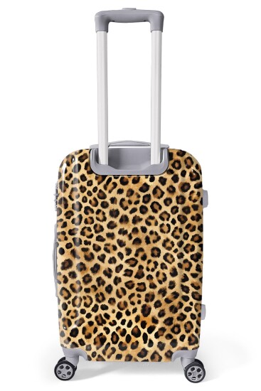 Coral High Kahverengi Leopar Desenli PC 3'lü Valiz Seti 16840 - 5