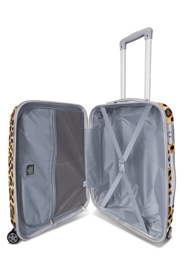 Coral High Kahverengi Leopar Desenli PC 3'lü Valiz Seti 16840 - 3