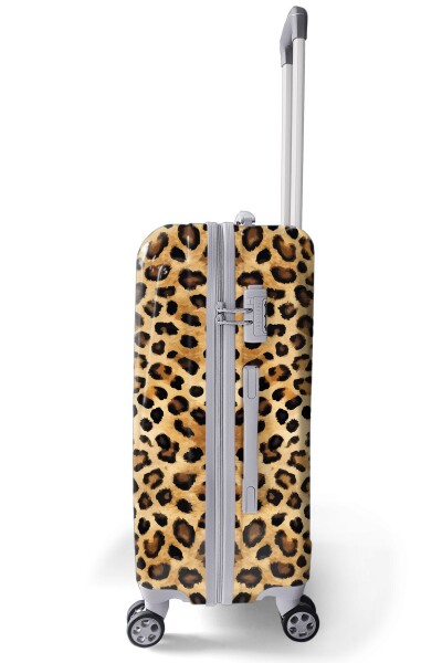 Coral High Kahverengi Leopar Desenli PC 3'lü Valiz Seti 16840 - 6