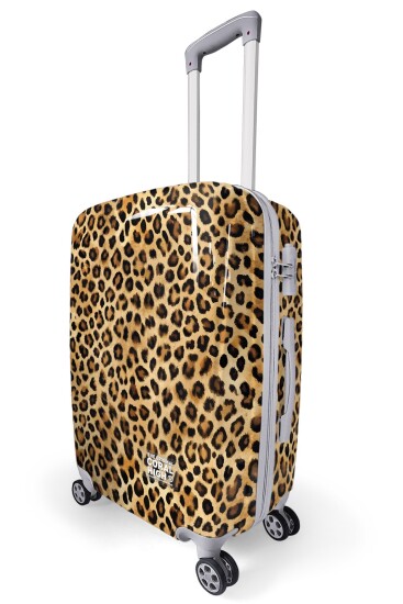 Coral High Kahverengi Leopar Desenli PC 3'lü Valiz Seti 16840 - 4