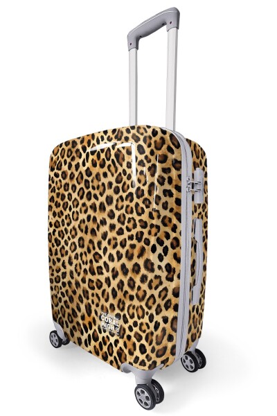 Coral High Kahverengi Leopar Desenli PC 3'lü Valiz Seti 16840 - 4