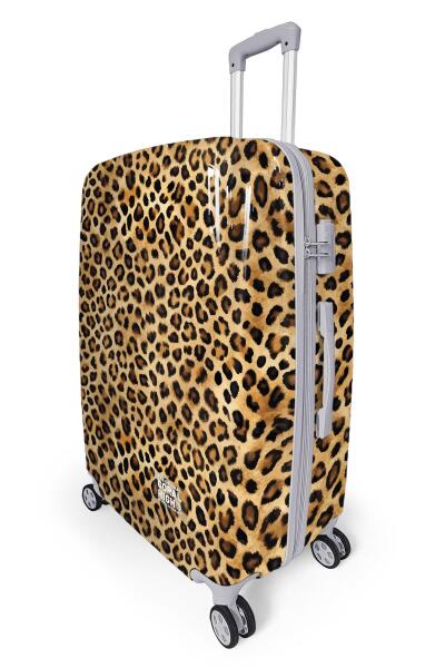 Coral High Kahverengi Leopar Desenli PC Büyük Boy Valiz (70cm) 16843 - 3