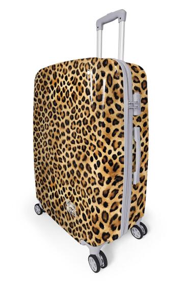 Coral High Kahverengi Leopar Desenli PC Büyük Boy Valiz (70cm) 16843 - 3