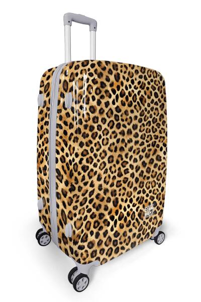 Coral High Kahverengi Leopar Desenli PC Büyük Boy Valiz (70cm) 16843 - 6