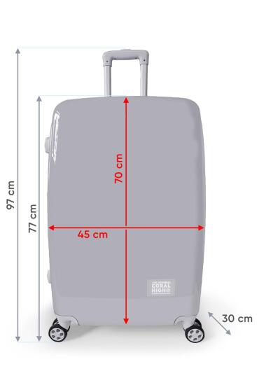 Coral High Kahverengi Leopar Desenli PC Büyük Boy Valiz (70cm) 16843 - 7